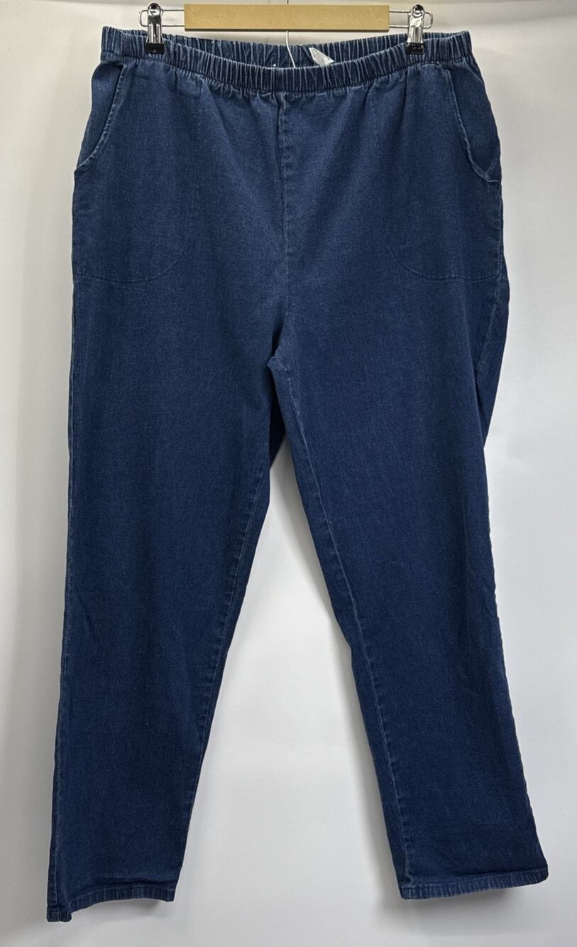 Women’s White Stag Size 22/24 Jeans Elastic Waist Cotton Blend Pull On